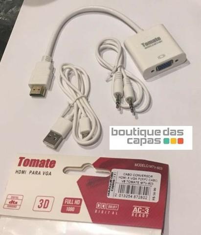 Cabo Conversor hdmi para VGA + cabo áudio + cabo USB tomate MTV-603 - Foto 2