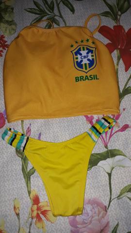 Conjunto do brasil top e calcinha tamanho p - Foto 2