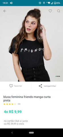 Camisa FRIENDS PP Nova