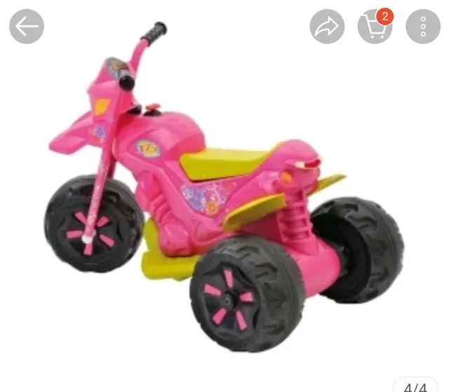 Moto Elétrica Infantil Menina Rosa e Branco, Brinquedo Usado 88849069