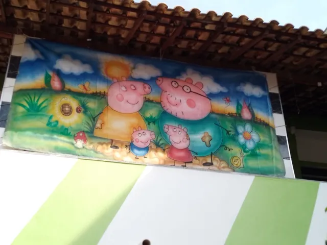 Linda casa da Peppa com teto removível. Festa Peppa Pig - Tema