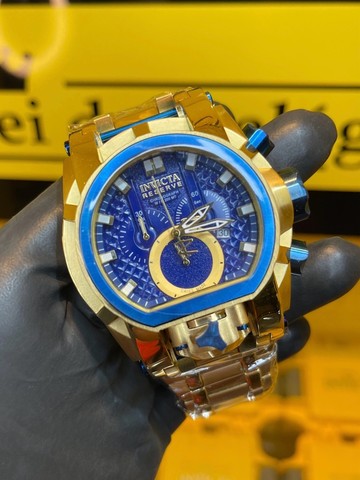 Relógio invicta magnum azul escuro + entrega 