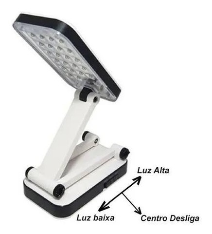 Abajur Luminária De Mesa Dobrável 24 Led Recarregável - 199 - Foto 4