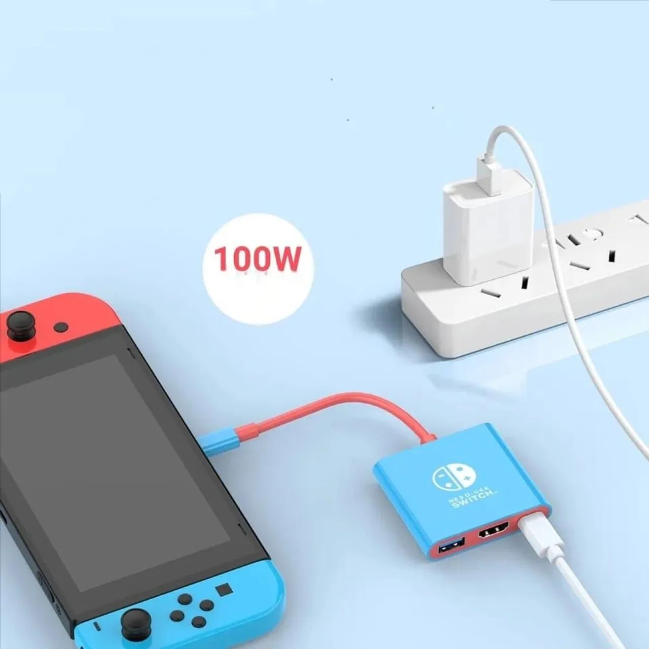 Adaptador Hub 3 em 1 Tipo-C, Docking TV Station para Nintendo Switch, PC, Mac, Smartphone - Foto 4