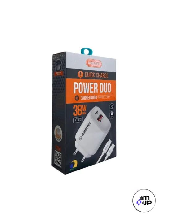 Kit Carregador Turbo Usb e Usb C + Cabo Tipo C T110CC - Kimaster  cod: 3860 - Foto 2