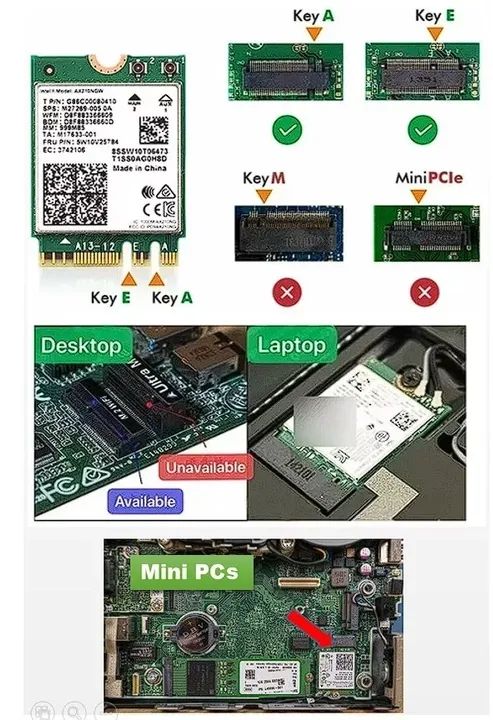 Placa de internet Wireless Wi-fi Intel Ac3165 Ngw para notebook e PC - Foto 3