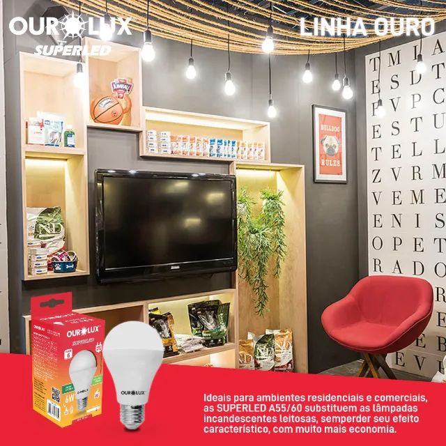 Lâmpada Superled Ouro 6w Bivolt 6500k - Ourolux - Foto 5