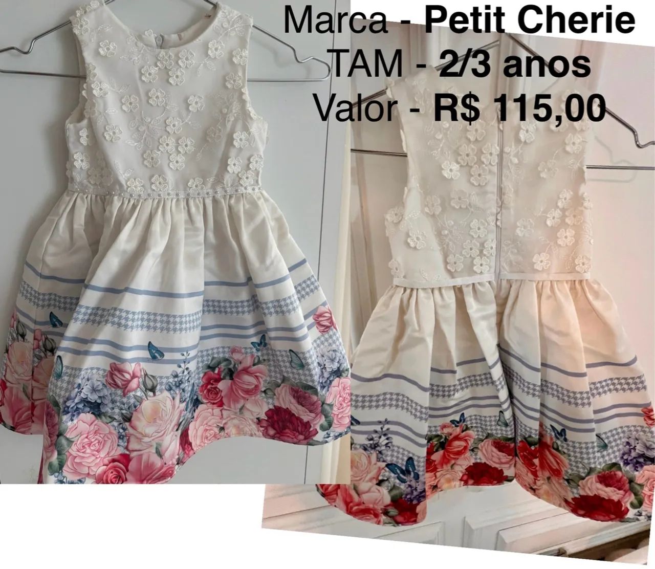 Conjunto Petit Cherie - 3/4 anos - Branco e Preto
