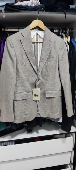 Blazer Zara Masculino Cinza NOVO 