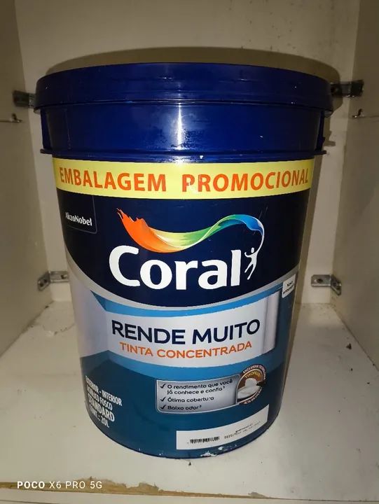 Tinta Acrílica Fosca Rende Muito Standard Interior e Exterior Branco 20 L Coral - Foto 2