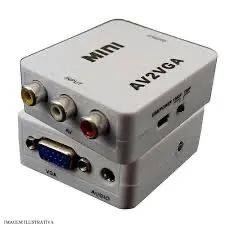 Mini Conversor Vídeo Composto, 3 RCA, AV Para VGA em São Luís ma  - Foto 4