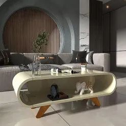  Mesa de Centro Nobre com Pés em Madeira Gelius - Foto 3