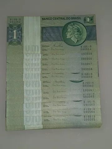 Notas Antigas Dinheiros Um Cruzeiro