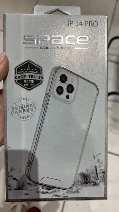 Capa Celular Iphone 14 Pró Case Capinha Space transparente  Loja Coimbra Computadores  - Foto 4