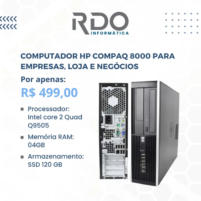 PC HP Core 2 Quad Barato para trabalhar e estudar