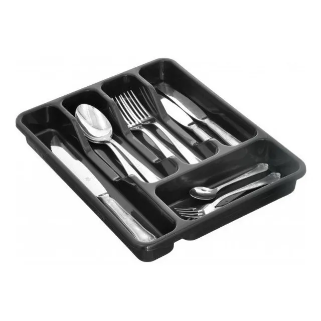 Organizador Porta talheres para gaveta c/ 5 divisórias Prata