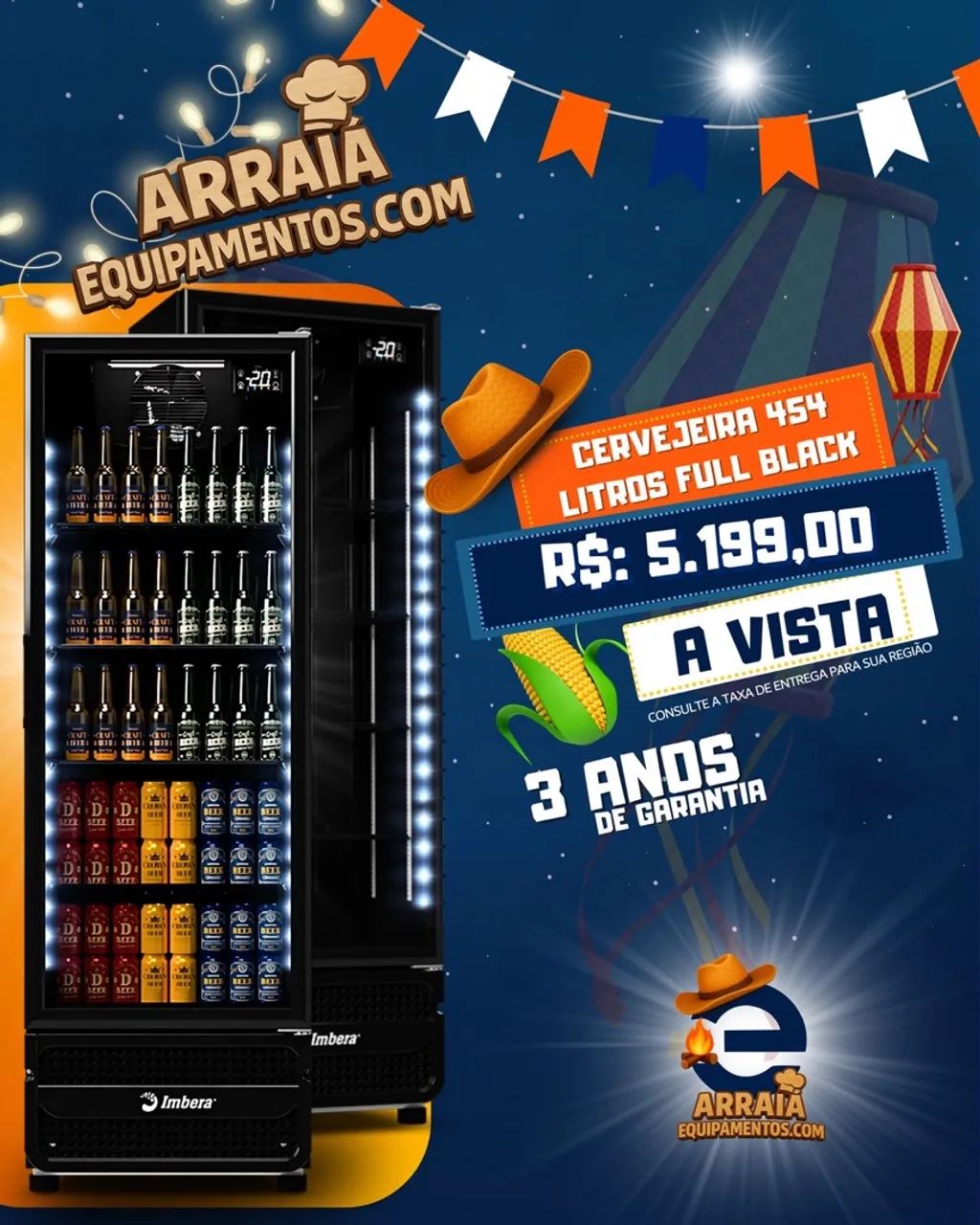 Cervejeira 454 Litros Full Black - Arraiá Equipamentos