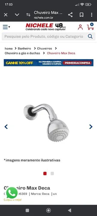 Chuveiro Max Deca  usado 