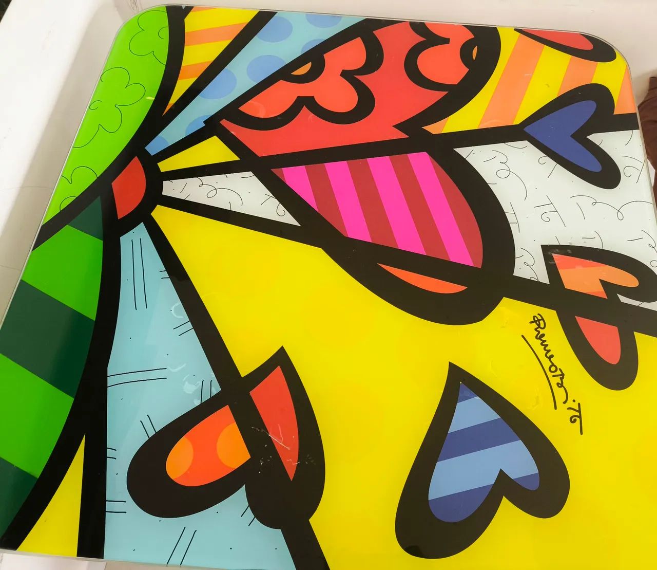Vendo mesa vidro Romero britto + 4 cadeiras  - Foto 2