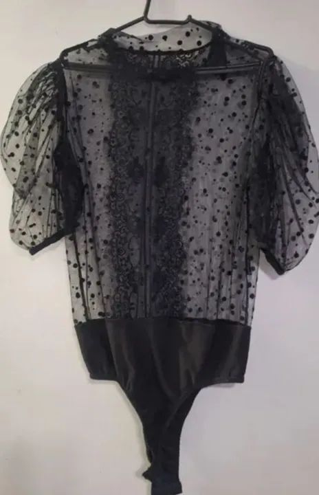 Body de renda preto - Foto 2