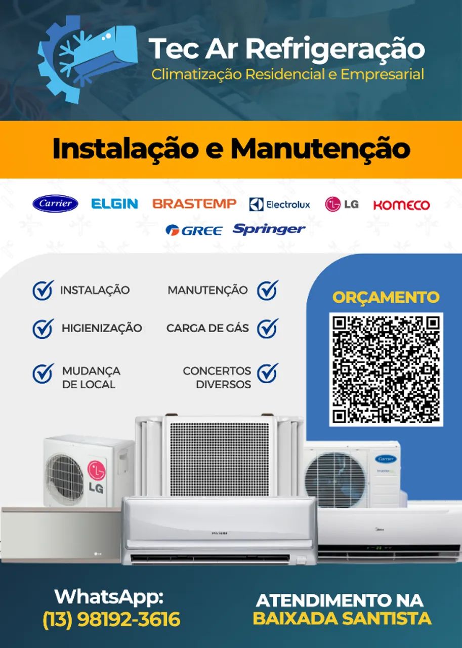 Instalação e manutenção de ar condicionado.