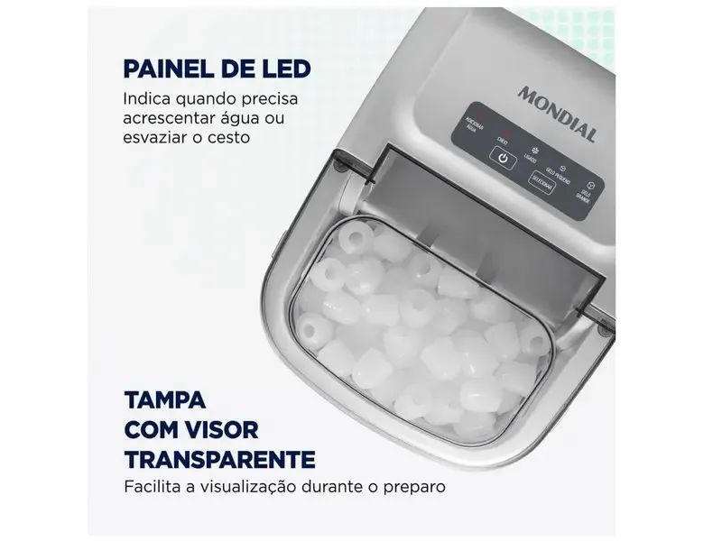 Máquina de Gelo Turbo Ice Premium MG-12-GI Mondial 12kg