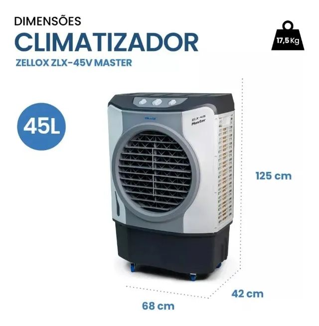 Climatizador De Ar Portátil 45 L Evaporativo Zlx-45 Master - Foto 6