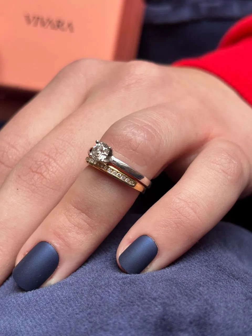 Aliança Vivara nova ouro branco diamante 0.5 ct com garantias aparador ouro 18k brilhantes - Foto 2