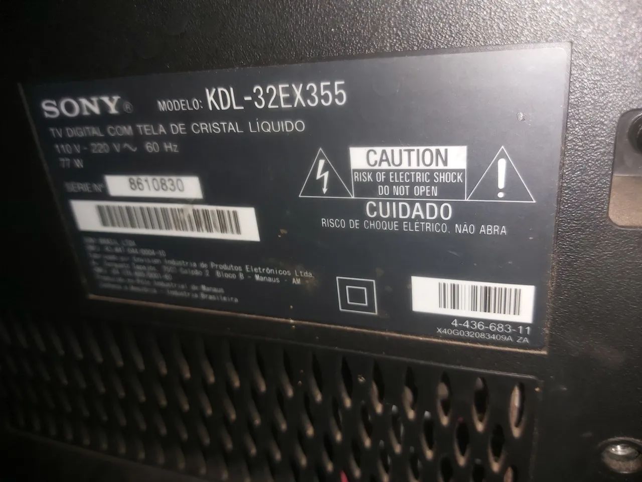 TV Sony 32 polegadas com defeito na tela  - Foto 2