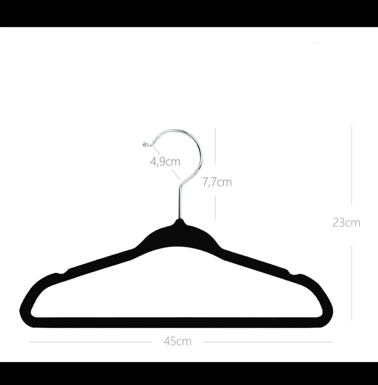 Cabides de Veludo Preto - Pacote com 5 Peças - Foto 6