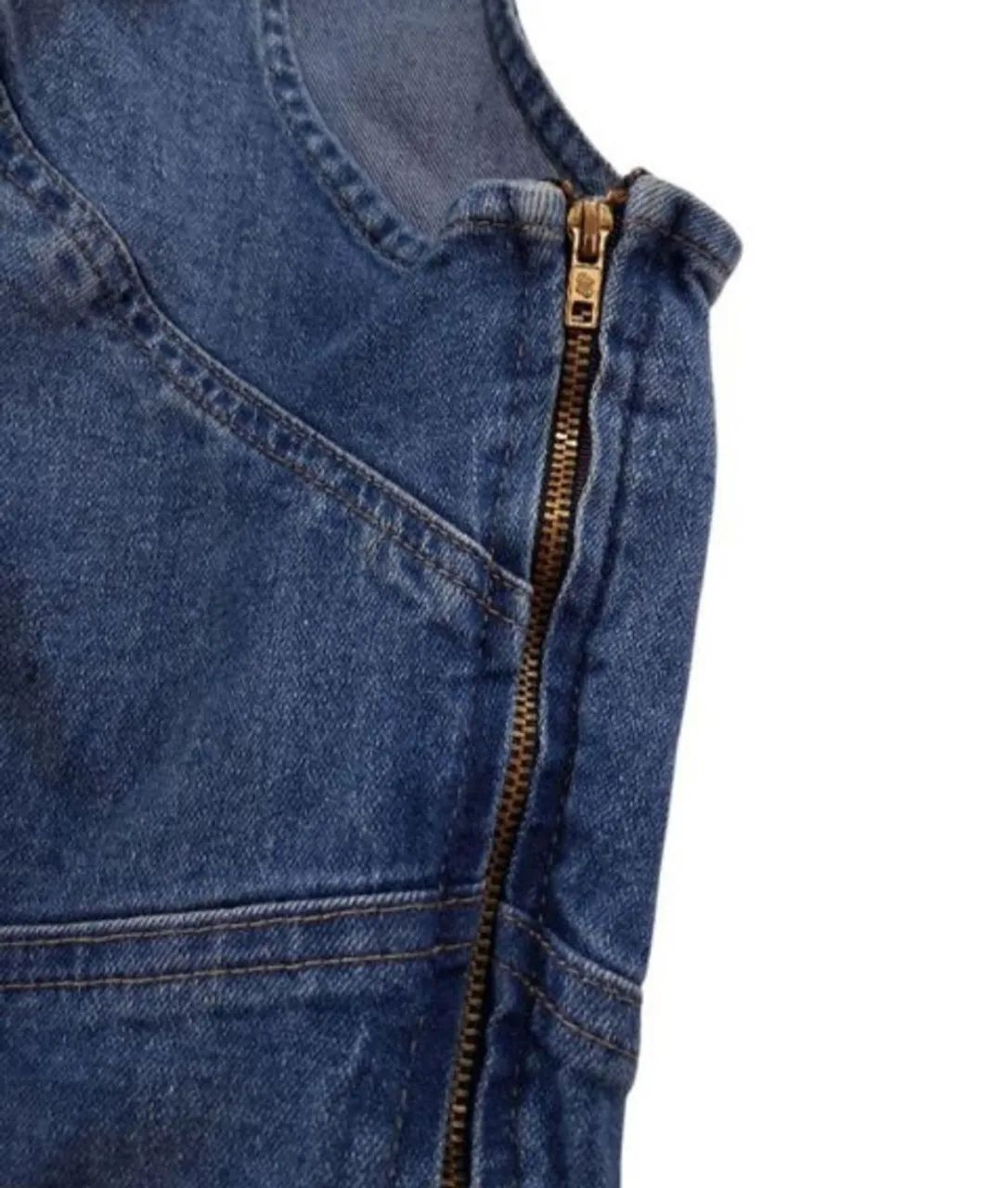 blusa cropped ombro único jeans ink - Foto 3