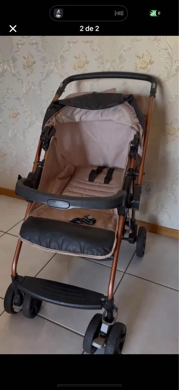 Carrinho de bebê com bebê conforto  - Foto 3