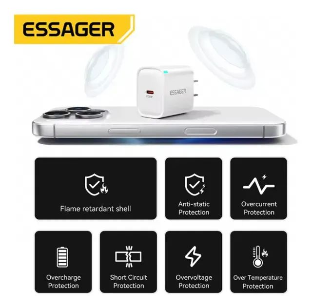 Carregador Rápido Essager Premium 30w Tomada Usb-c - Foto 3