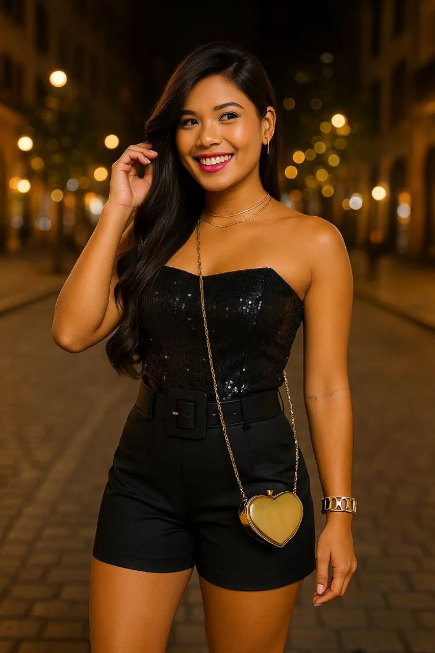 Conjunto Luxo para Noite: Corset de Paetê e Short