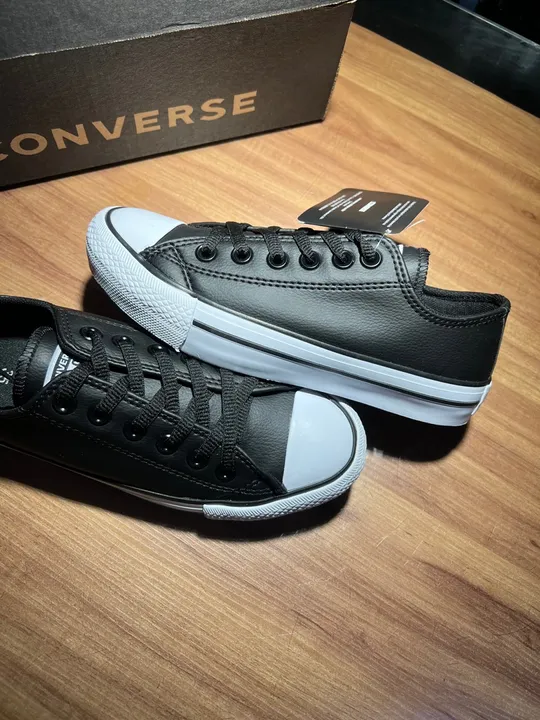 Tênis All Star Couro Chuck Taylor Cores Preto/Branco/Caramelo
