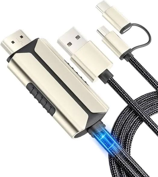 Adaptador HDMI 3 in 1 para IPHONE com Cabo USB-C para HDMI