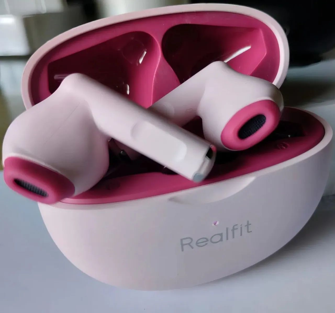 Fone De Ouvido In-ear Sem Fio Realfit Tws Realfit F2 Tws F2 Rosa Com Luz de Led - Promo - Foto 3