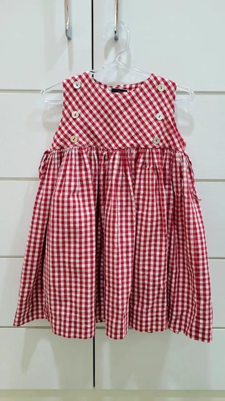 Vestido infantil xadrex Upiá Tam G (usado uma vez) 