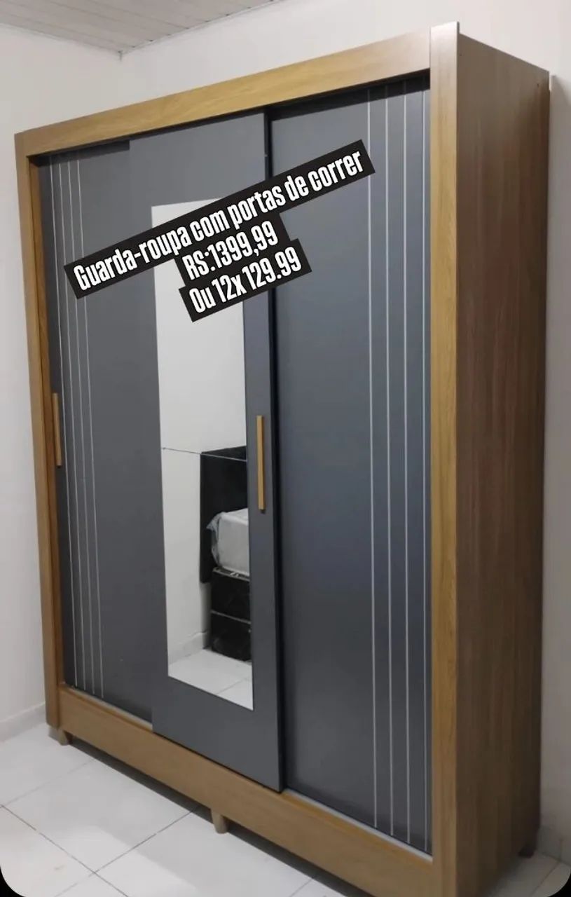 Guarda-roupa com portas de correr 