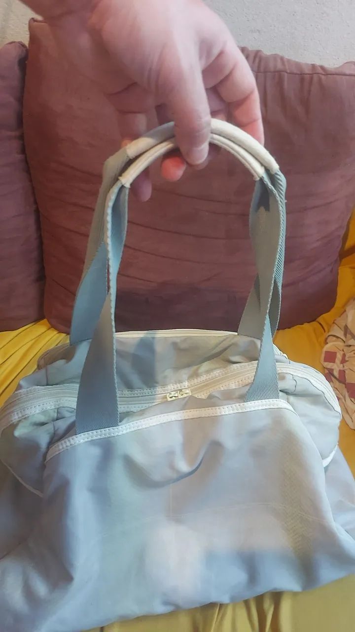 Bolsa esporte fino cinza e bege - Foto 2