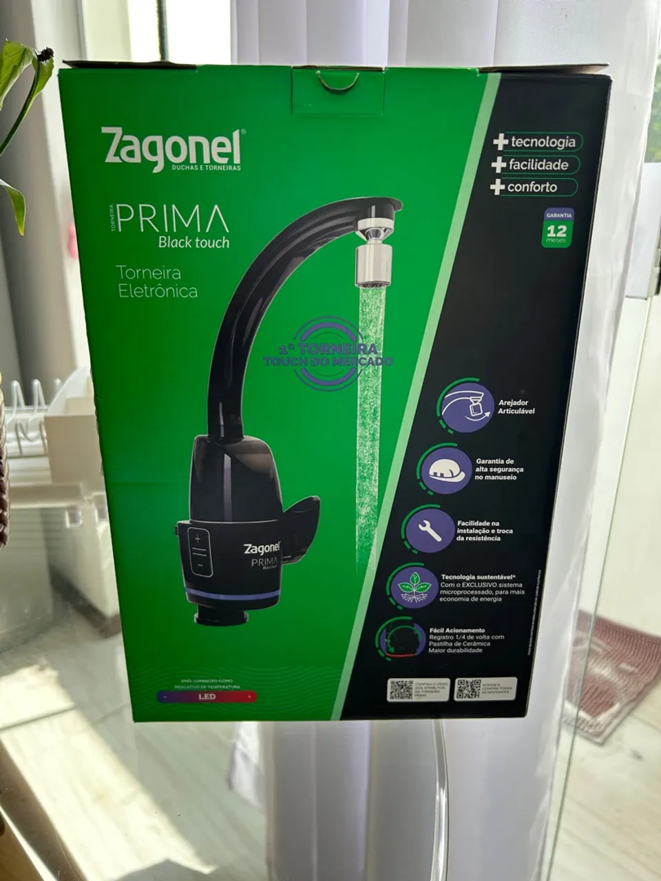 Torneira Eletrônica Zagonel Prima Black Touch 220V