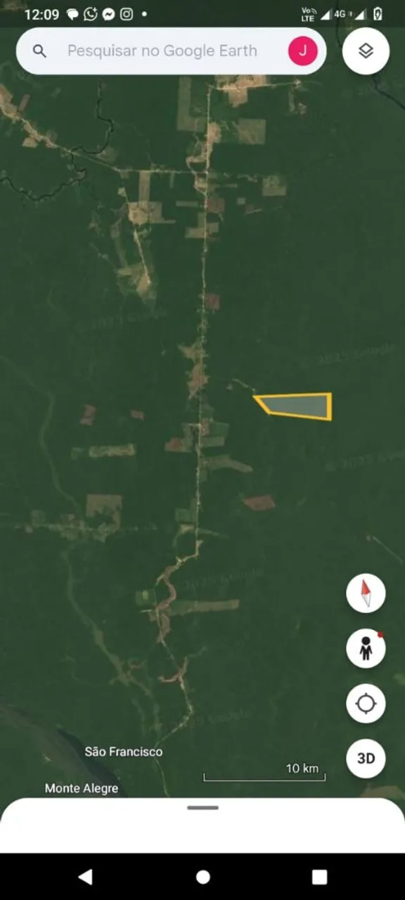 Área para produção rural - região de floresta