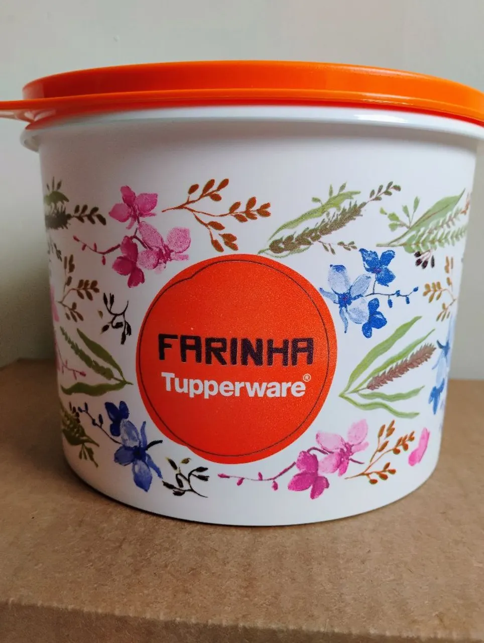 Pote Tupperware Farinha Floral Vintage