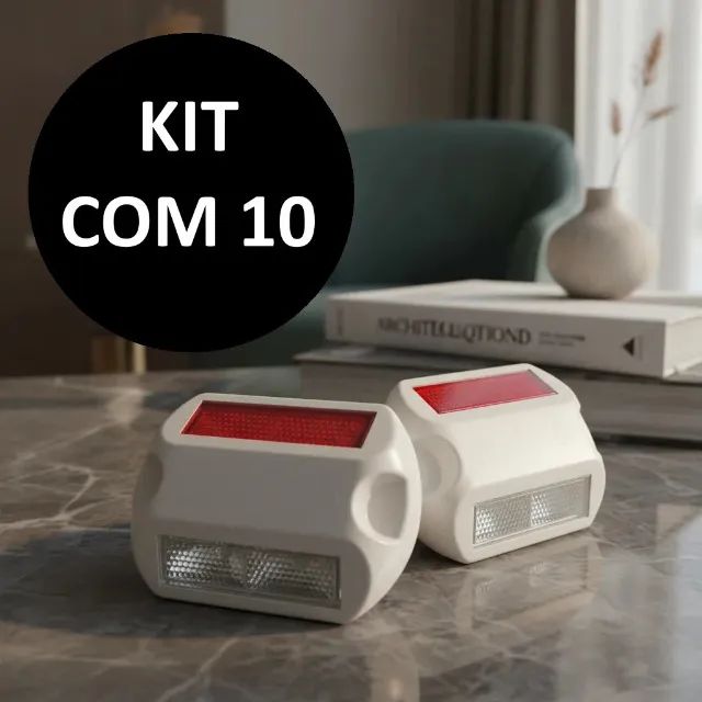 Tachinha Viária Refletivo Bidirecional Kit com 10