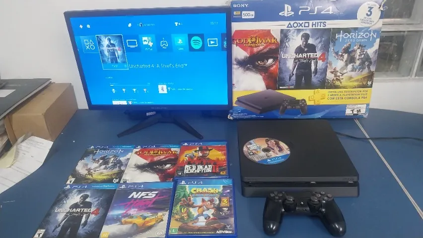 Playstation Ps4 Slim 7 Jogos Hd 500 Otimo Estado Na caixa