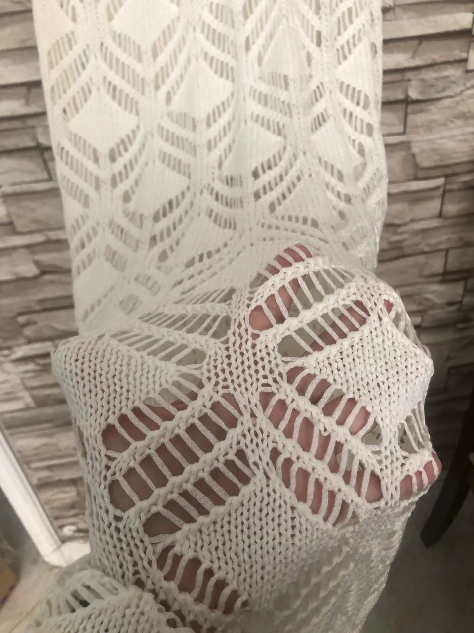 Vestido crochê branco/ off white CIA MARÍTIMA  - Foto 2