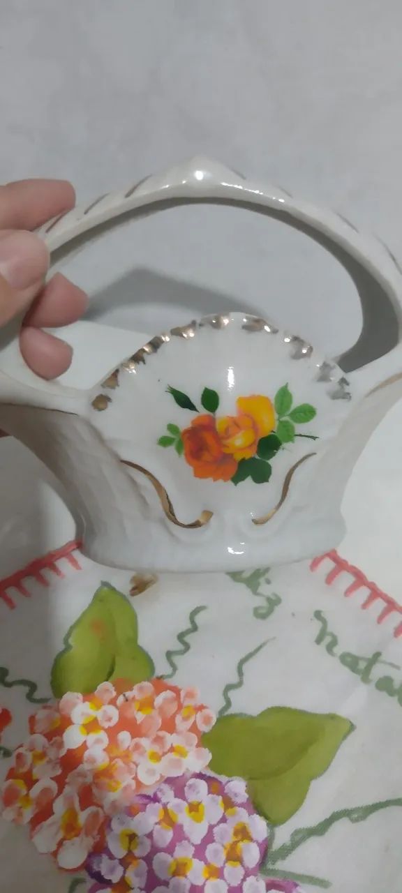 Mini floreira em porcelana Antiga 1940 - Foto 2