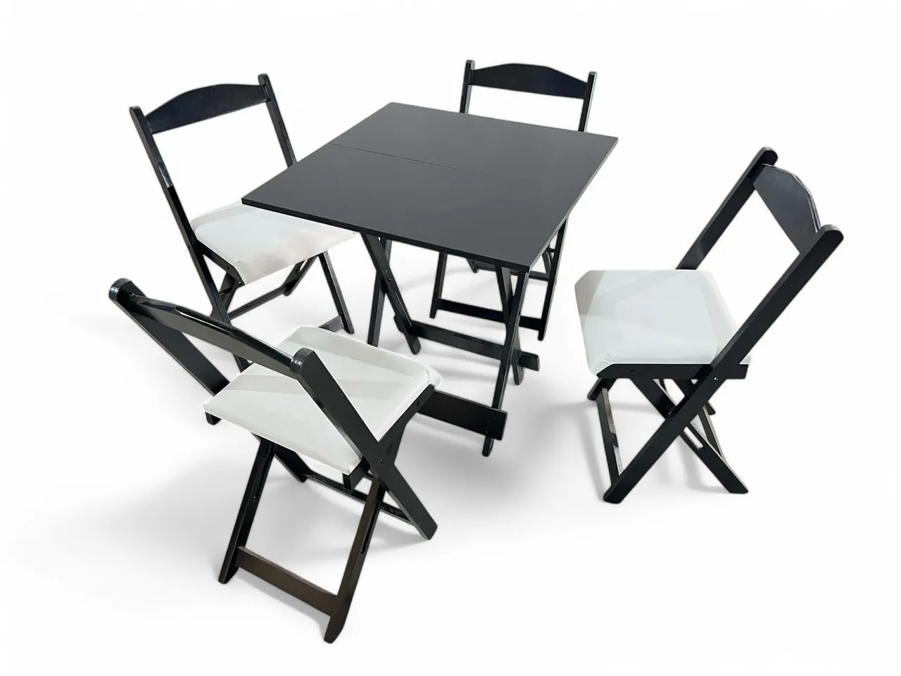 Jogo de Mesa Com 4 Cadeiras Dobráveis