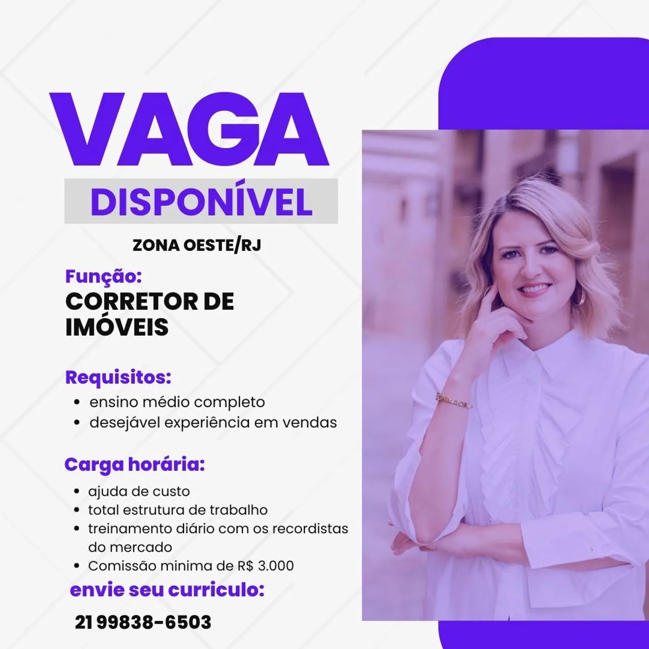 OPORTUNIDADE DE TRABALHO!!