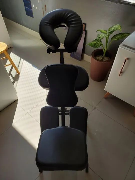 Cadeira de Massagem Shiatsu Quick Massage Profissional Dobrável Portátil Preta - Foto 3